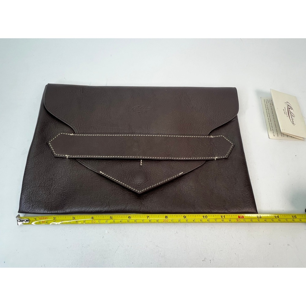 Boldrini Selleria Genuine Leather Clutch Made in Italy Brown Envelope‎ Bag - Picture 10 of 13